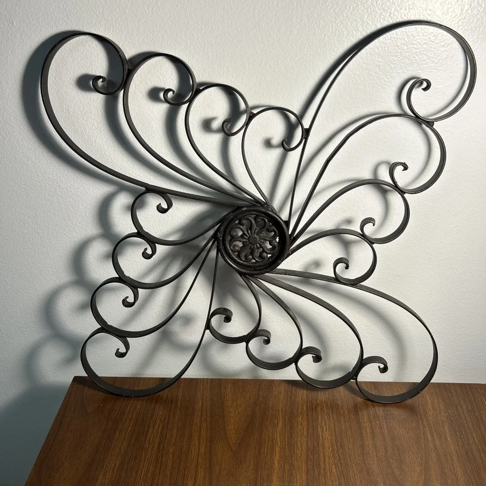 Vintage Art Deco Scroll Decorative Garden Wall Hanging Metal